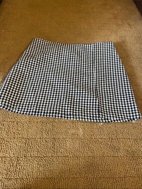 Copper Key Black and White Gingham Mini Skirt